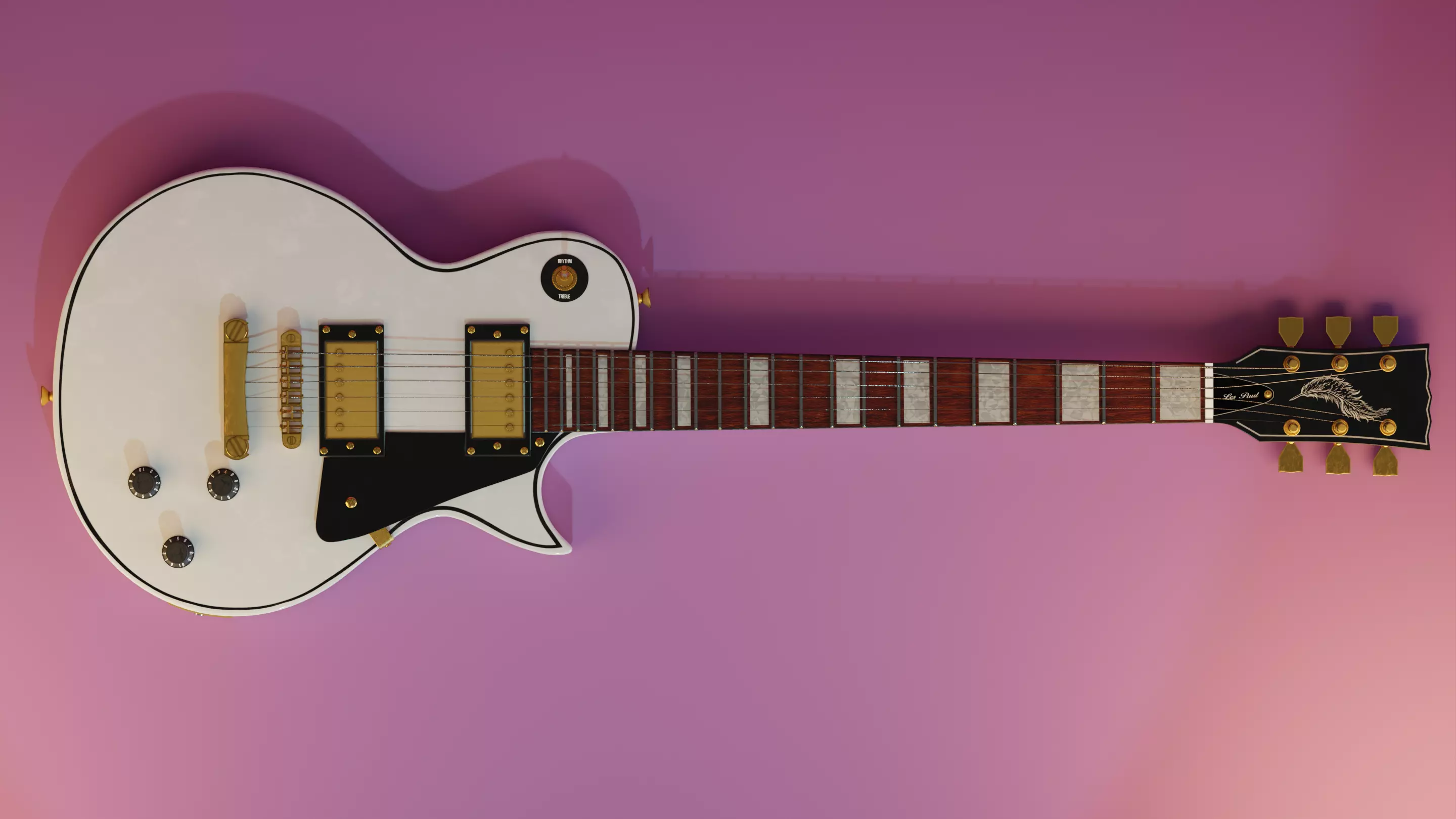 Les Paul Guitar - High Poly 3D model