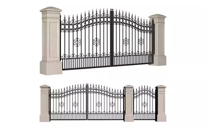 Entrance Forged Gates in classic style