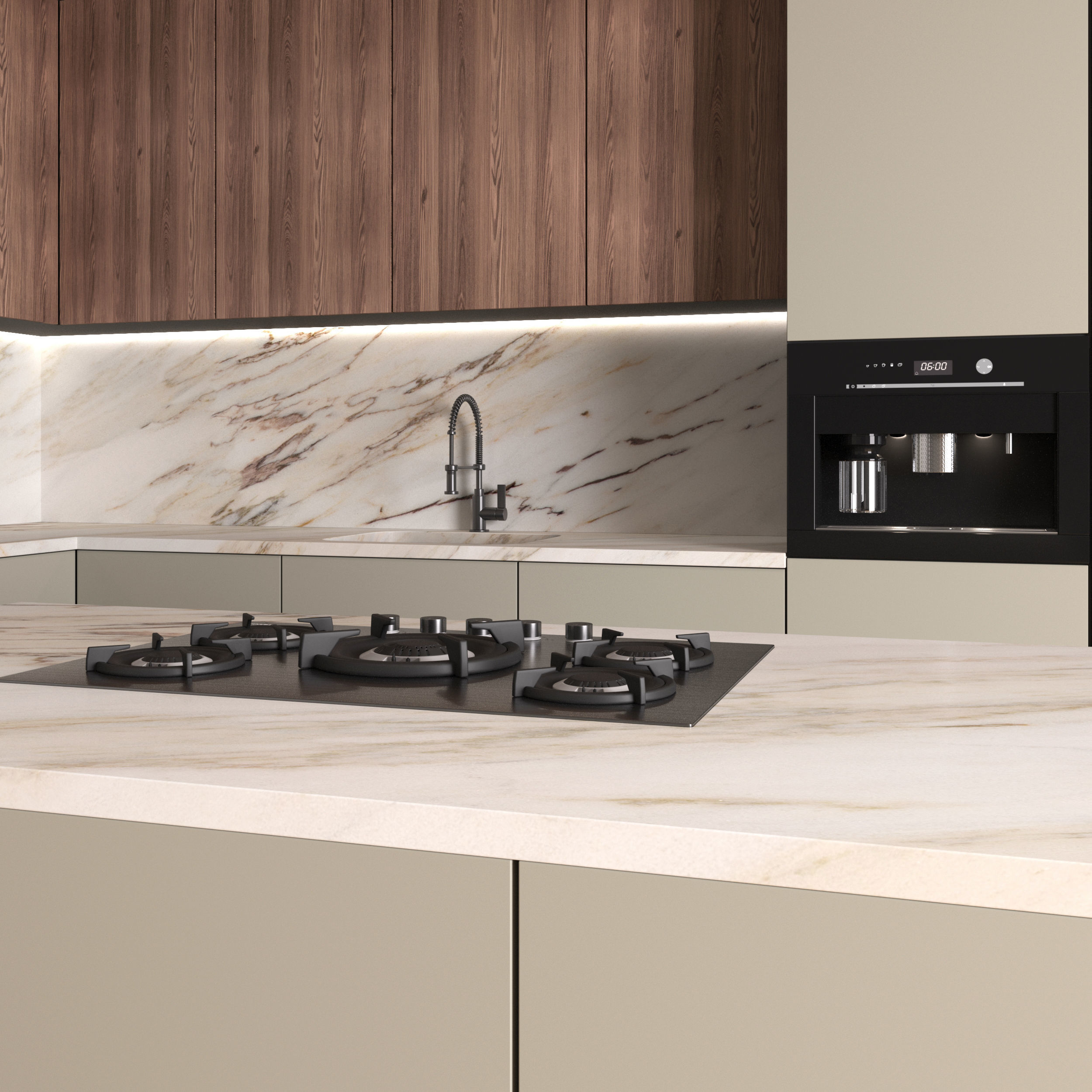 Kitchen Modern 35 - Corner Kitchen 3D model_2