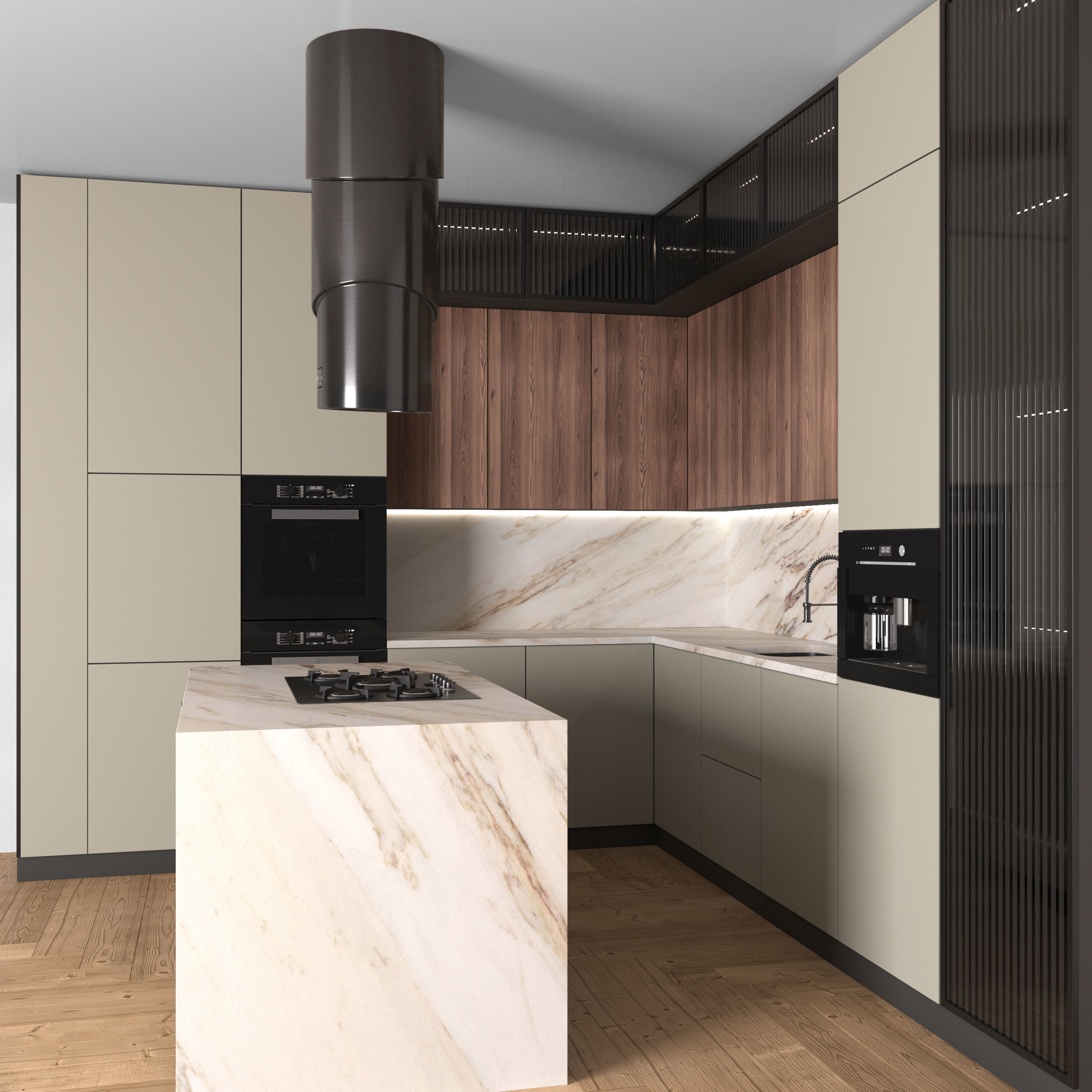 Kitchen Modern 35 - Corner Kitchen 3D model_1