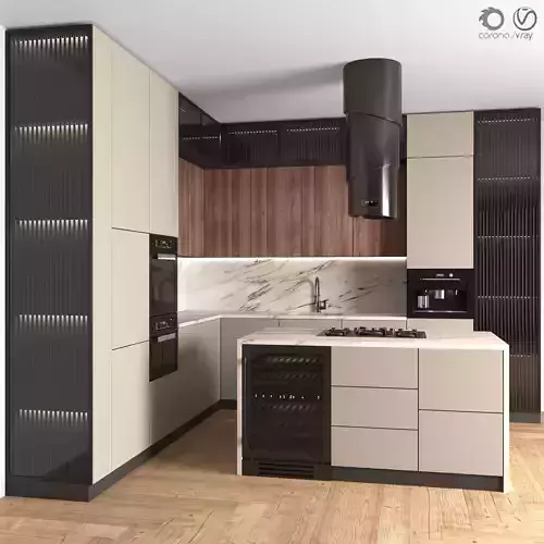 Kitchen Modern 35 - Corner Kitchen 3D model