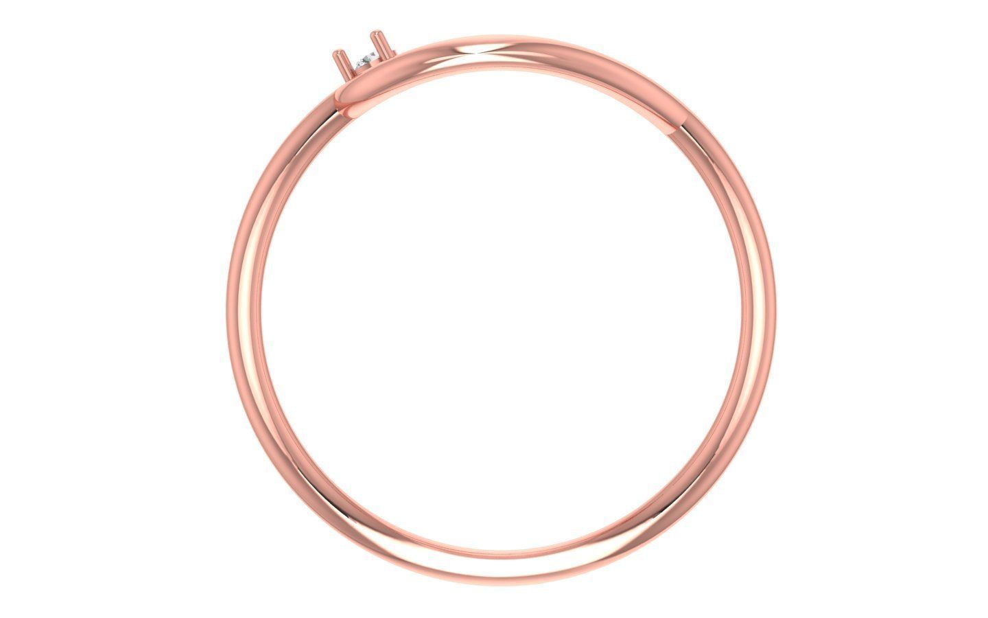 Solitaire Women Light Weight Band Ring 3D print model_2