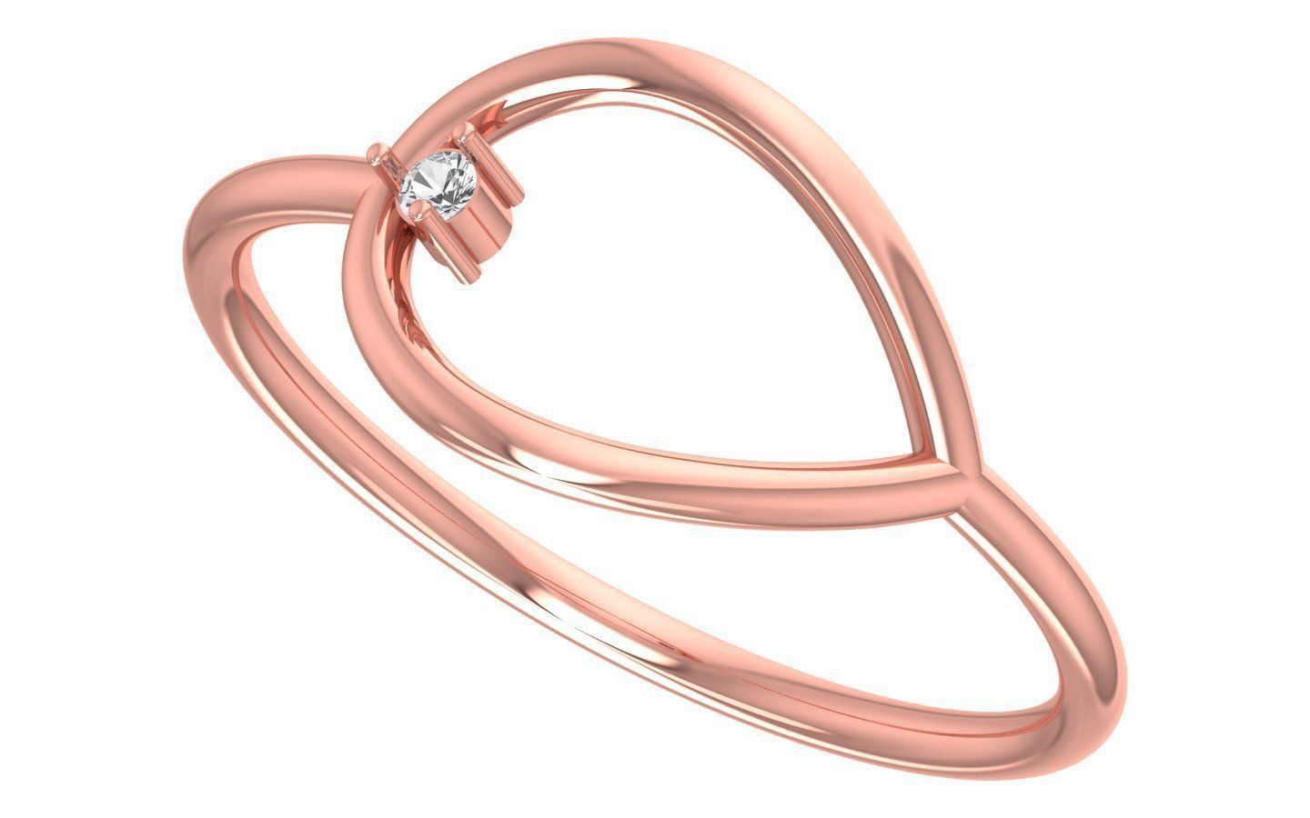 Solitaire Women Light Weight Band Ring 3D print model_3