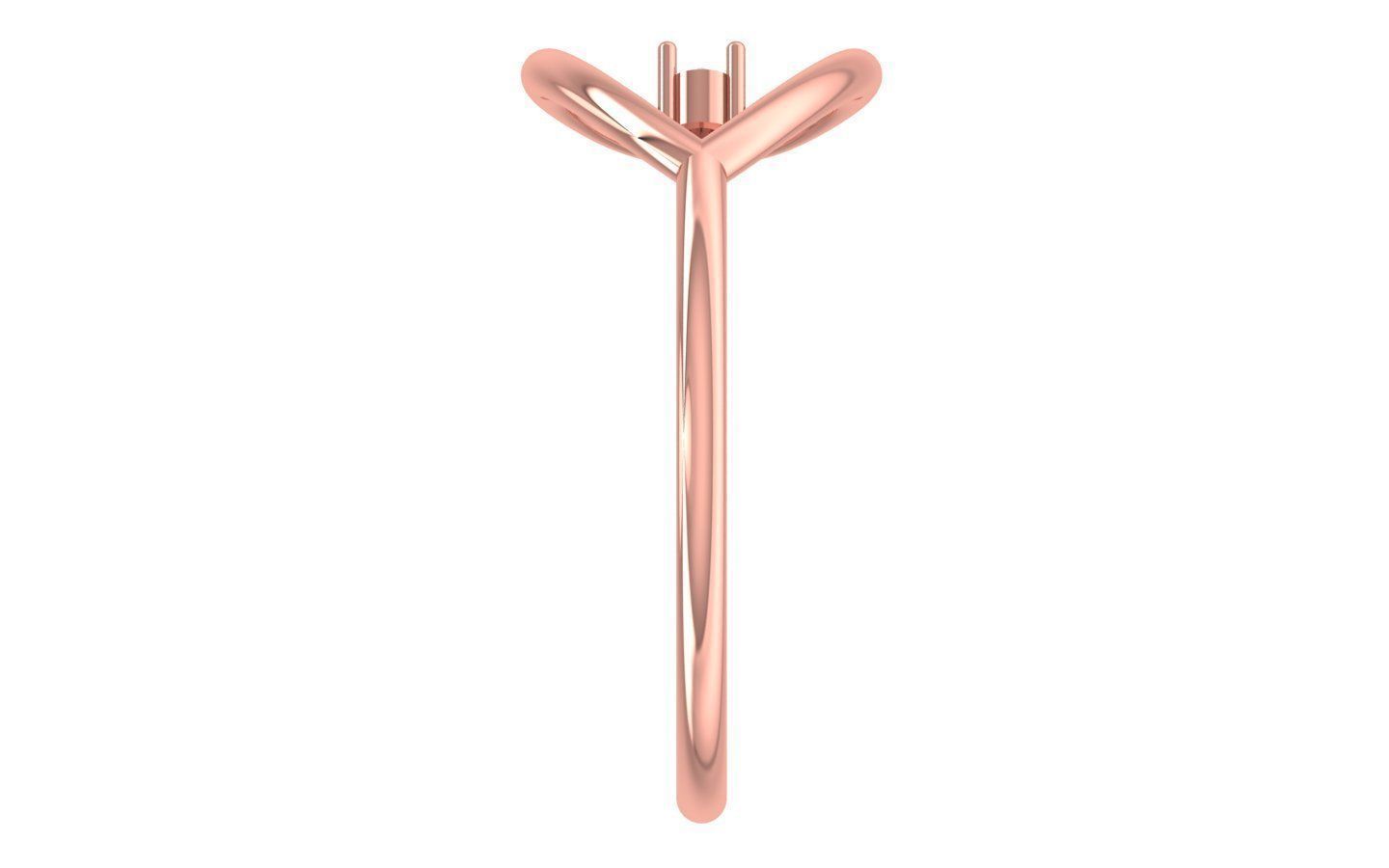 Solitaire Women Light Weight Band Ring 3D print model_1