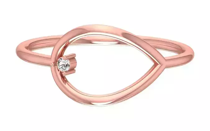 Solitaire Women Light Weight Band Ring