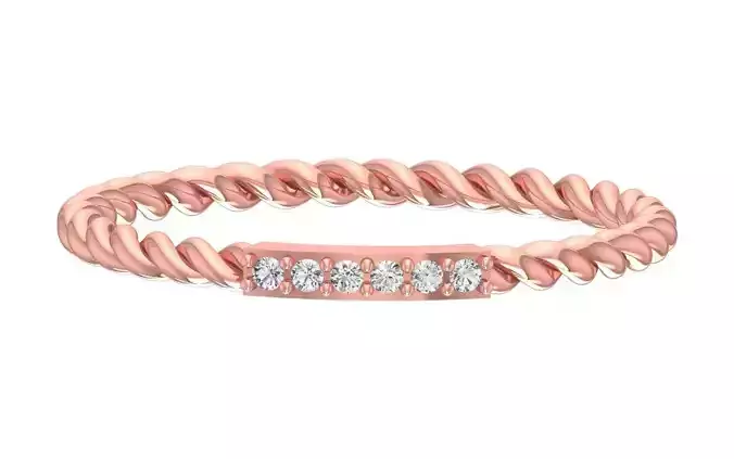 Solitaire Women Light Weight twisted Band Ring