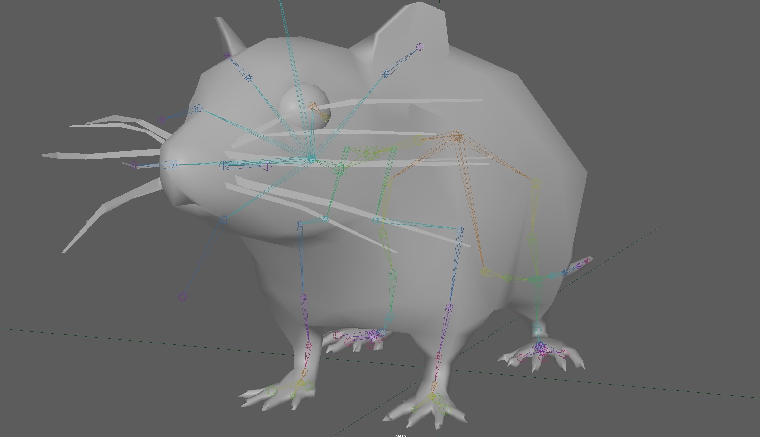 Rat Rig Low-poly 3D model_12