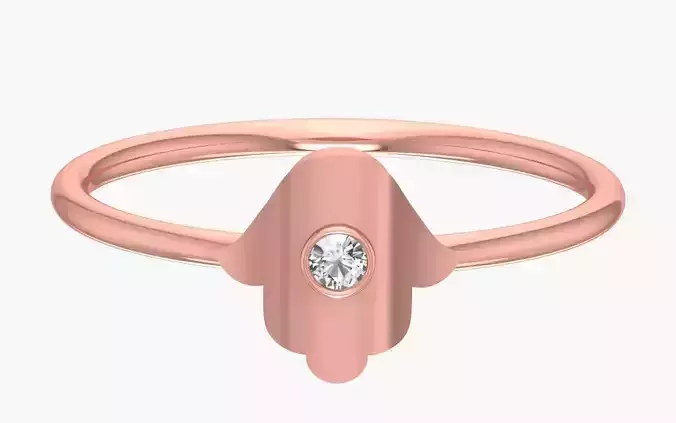 Solitaire Women Light Weight Band Ring