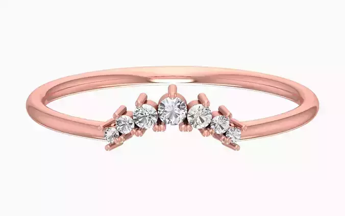 Solitaire Women Light Weight Band Ring