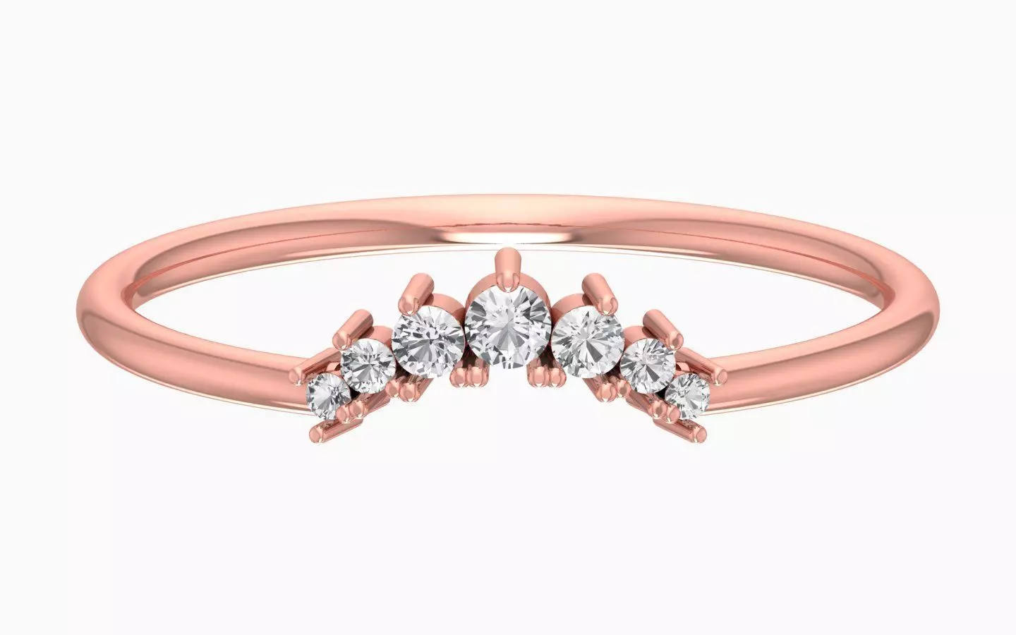 Solitaire Women Light Weight Band Ring 3D print model