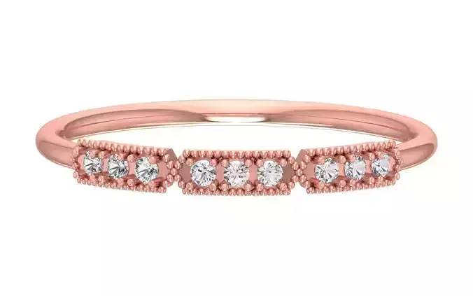 Solitaire Women Light Weight Band Ring