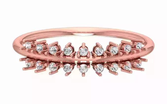 Solitaire Women Light Weight Band Ring