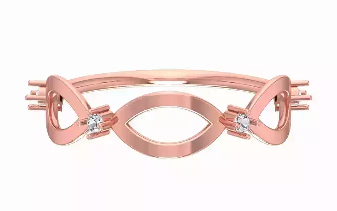 Solitaire Women Light Weight Band Ring