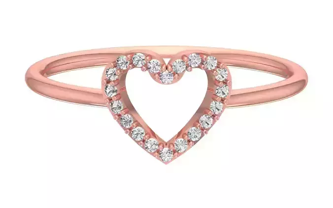 Solitaire Women Light Weight Heart Band Ring