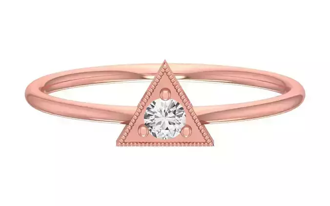 Solitaire Women Light Weight Band Ring