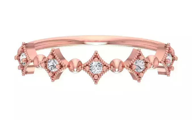 Solitaire Women Light Weight Band Ring