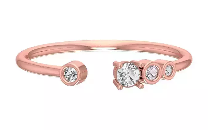 Solitaire Women Light Weight Band Ring