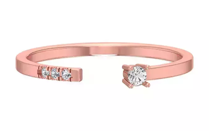 Solitaire Women Light Weight Band Ring