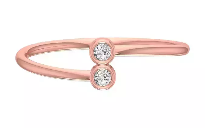 Solitaire Women Light Weight Band Ring