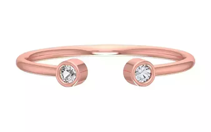 Solitaire Women Light Weight Band Ring