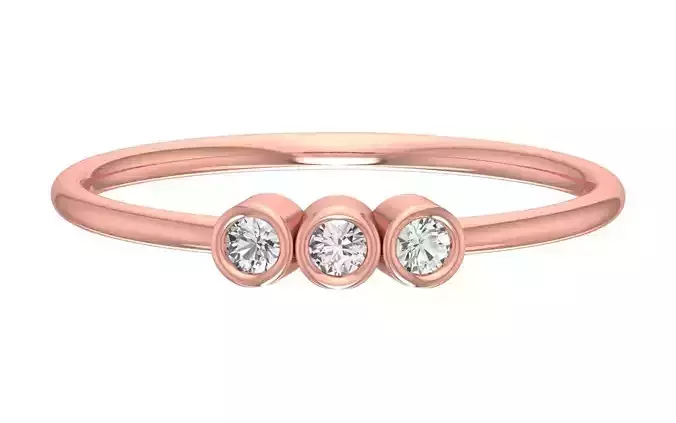 Solitaire Women Light Weight Band Ring