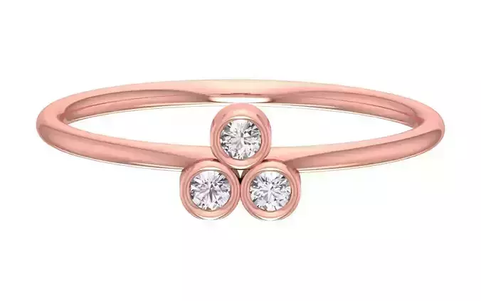 Solitaire Women Light Weight Band Ring