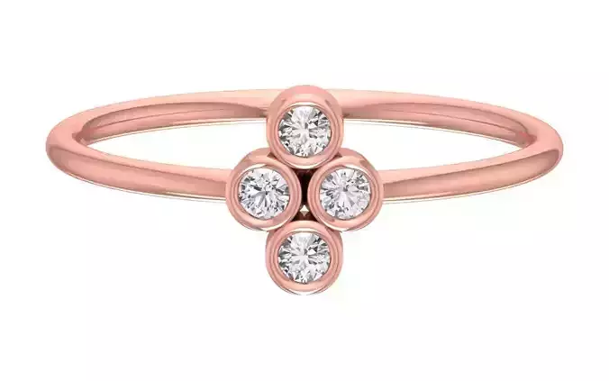 Solitaire Women Light Weight Band Ring