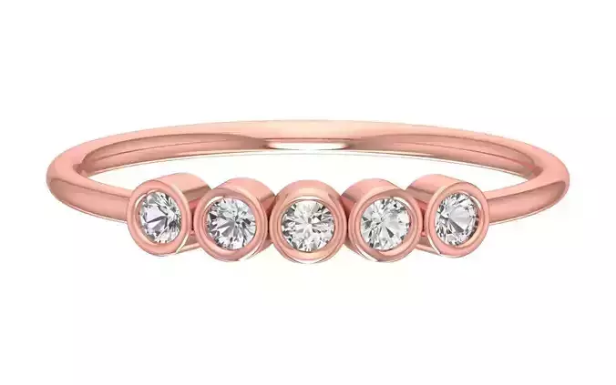 Solitaire Women Light Weight Band Ring