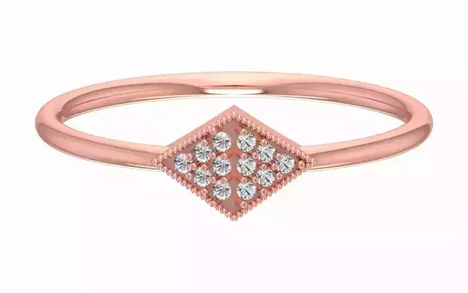 Solitaire Women Light Weight Band Ring