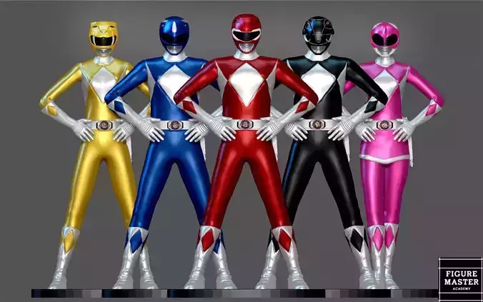  MIGHTY MORPHIN POWER RANGERS MMPR PACK CHARACTER 3D PRINT 3D print model