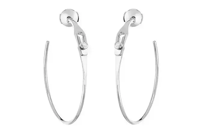 YD210 rose gold hoop earrings with diamonds