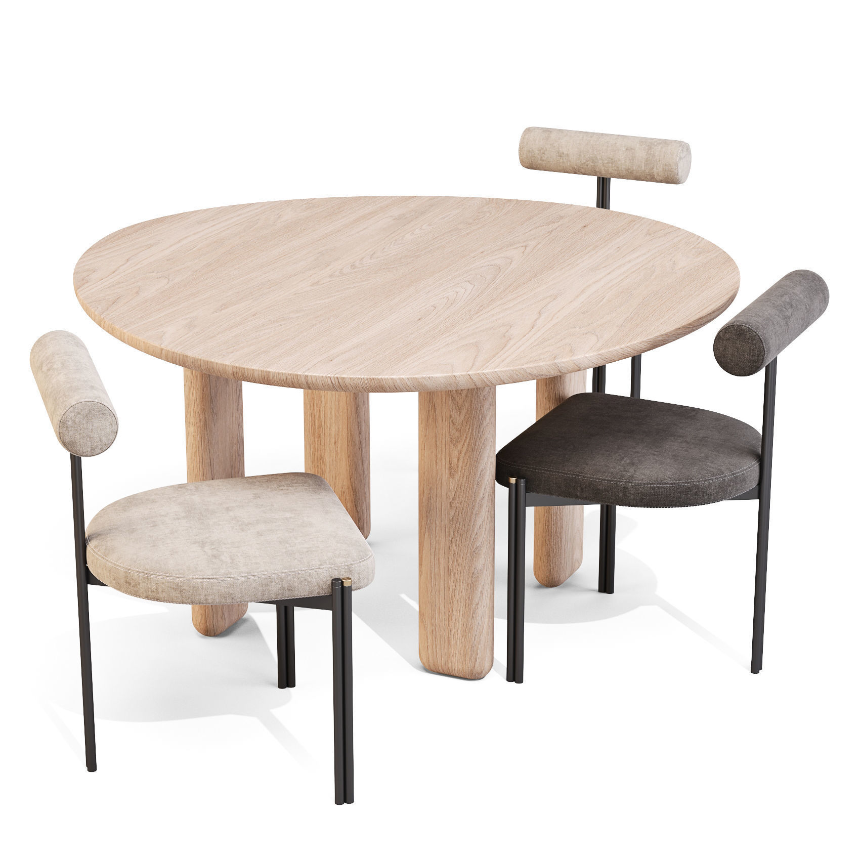 3D model Dining Set Liu Jo Caillou Table and Chairs VR / AR / low-poly ...
