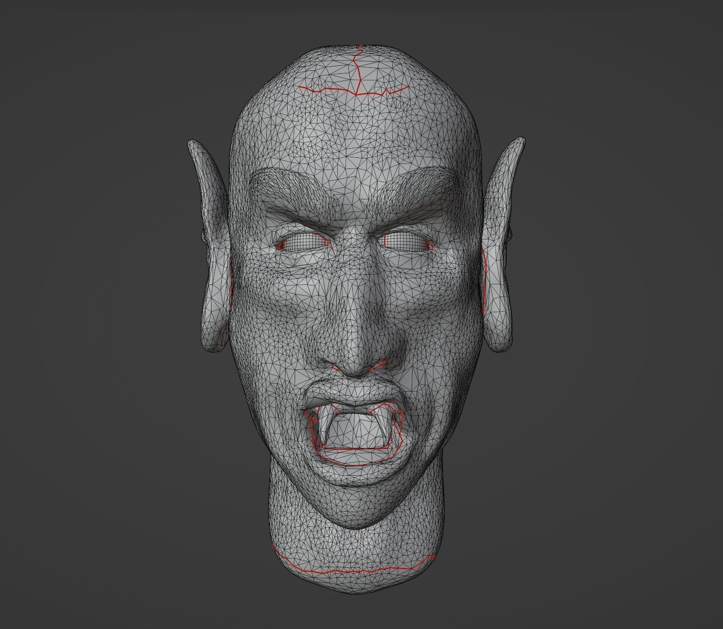Posable Vampire Head Low-poly 3D model_11
