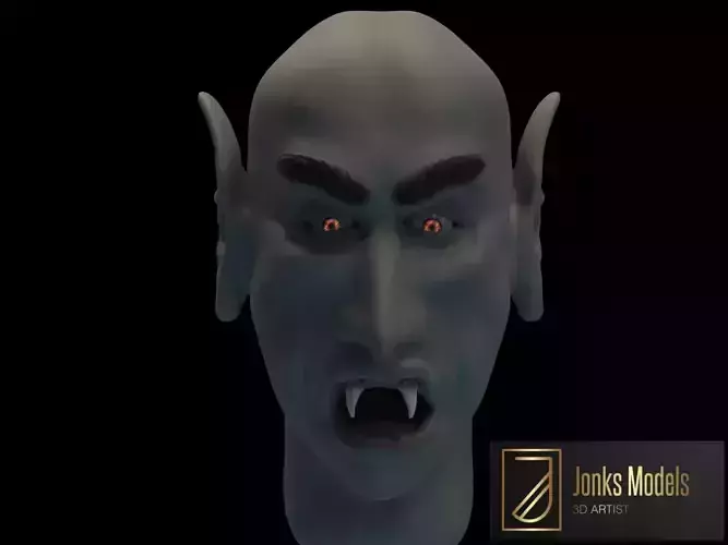 Posable Vampire Head Low-poly 3D model Posable Vampire Head Low-poly 3D model