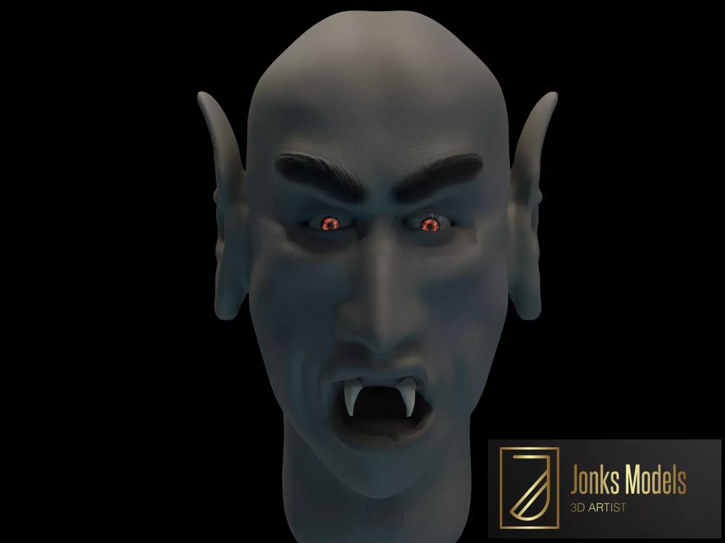 Posable Vampire Head Low-poly 3D model_0