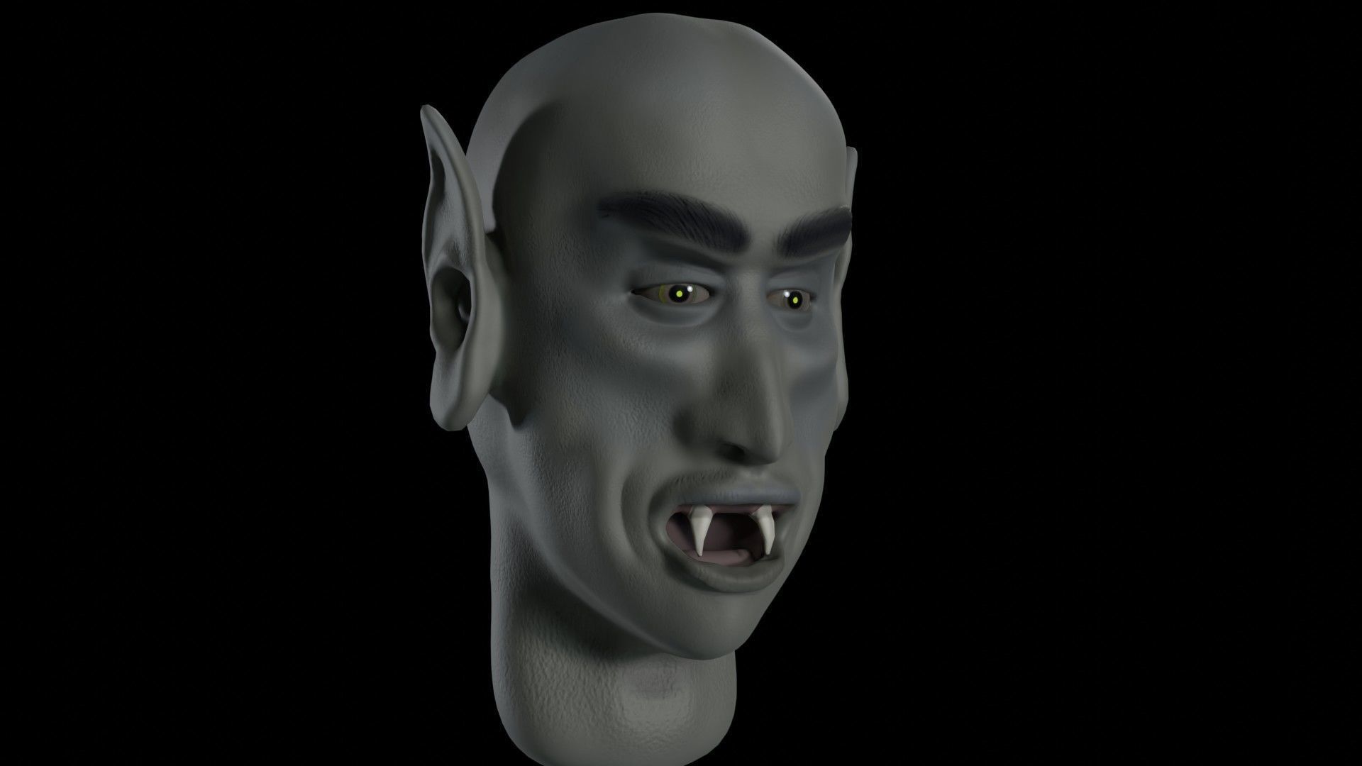 Posable Vampire Head Low-poly 3D model_5