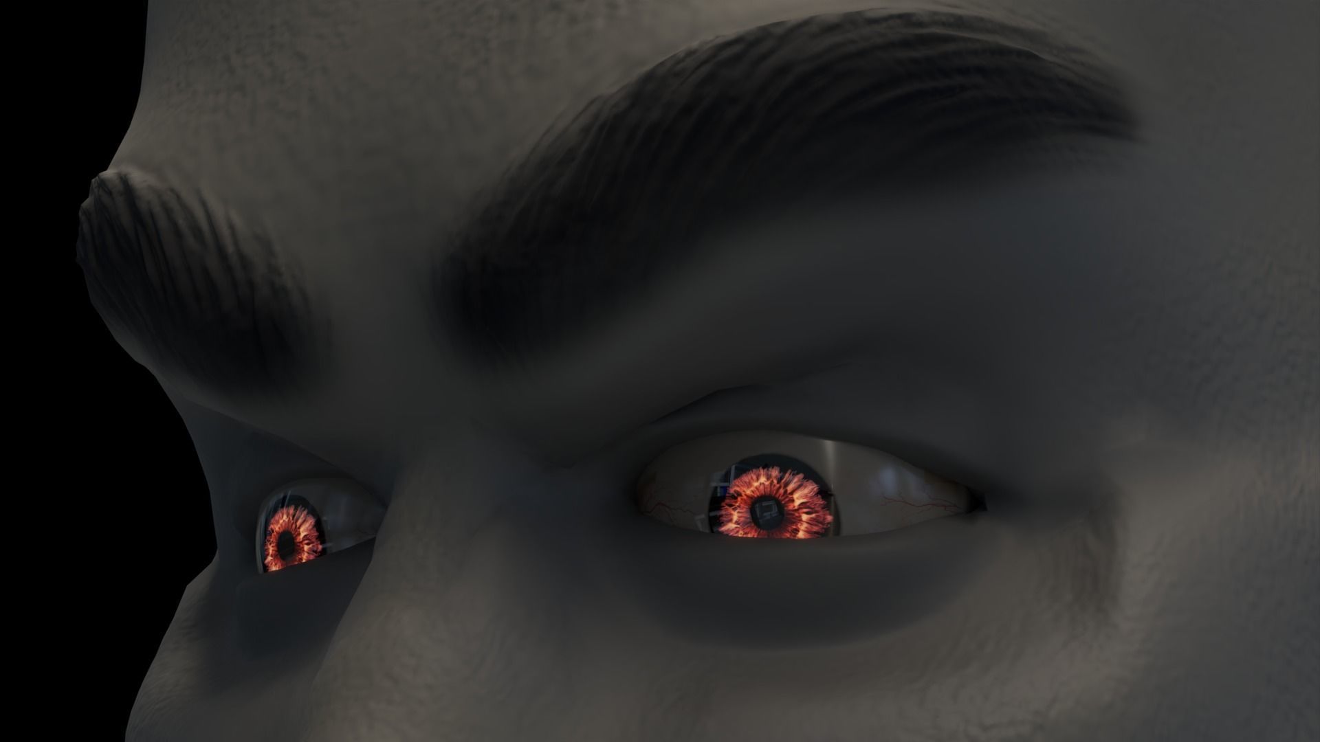 Posable Vampire Head Low-poly 3D model_2
