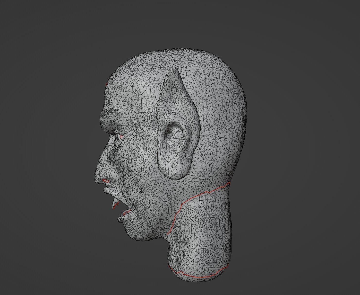 Posable Vampire Head Low-poly 3D model_13