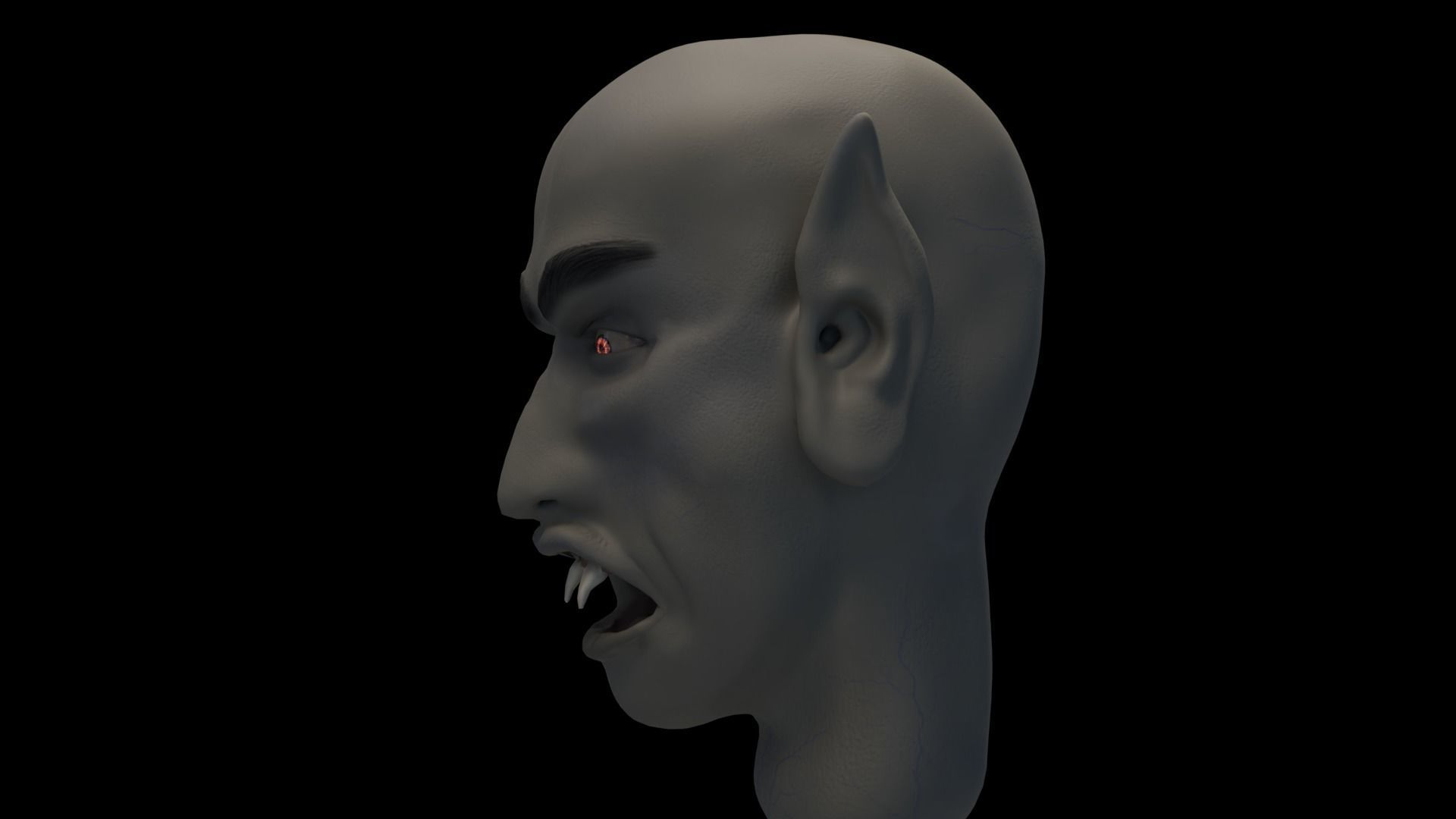 Posable Vampire Head Low-poly 3D model_10