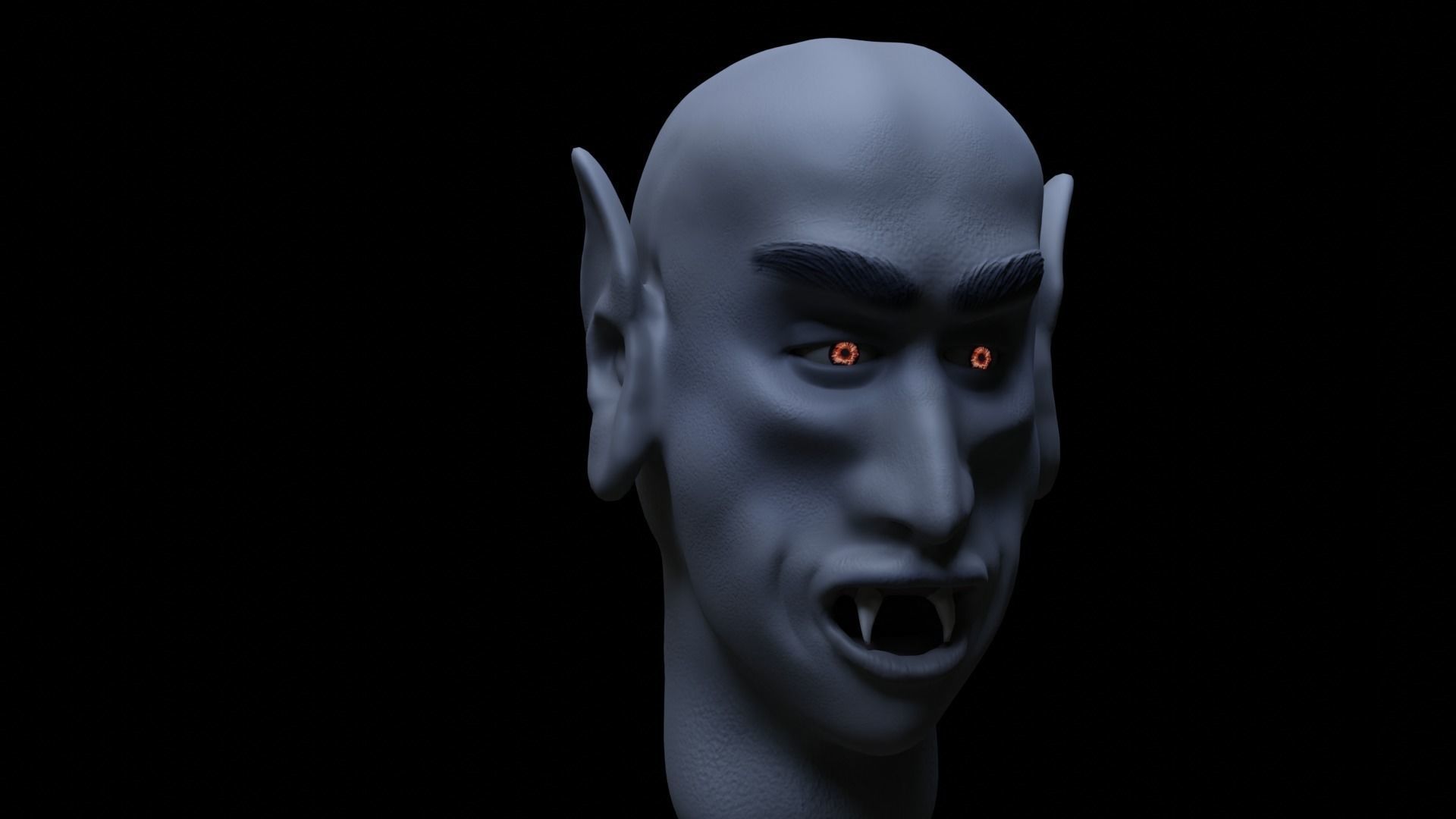 Posable Vampire Head Low-poly 3D model_4
