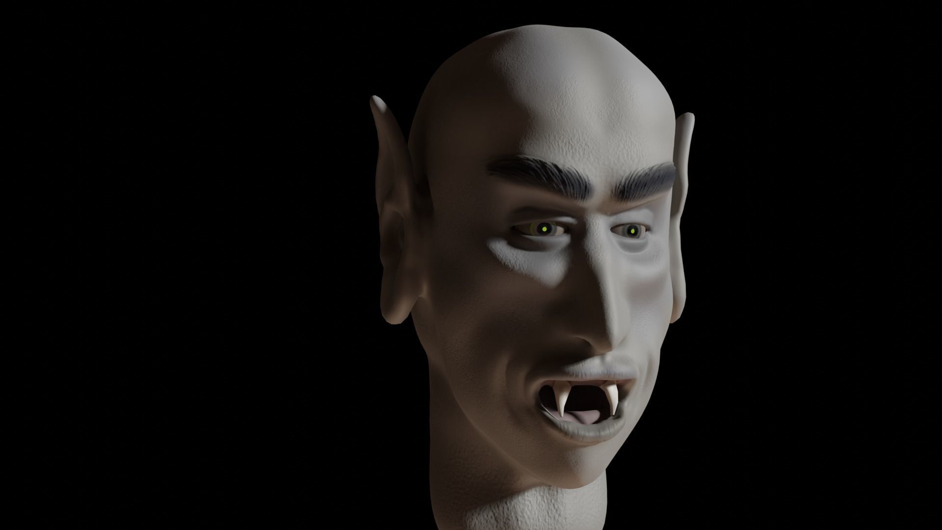 Posable Vampire Head Low-poly 3D model_7