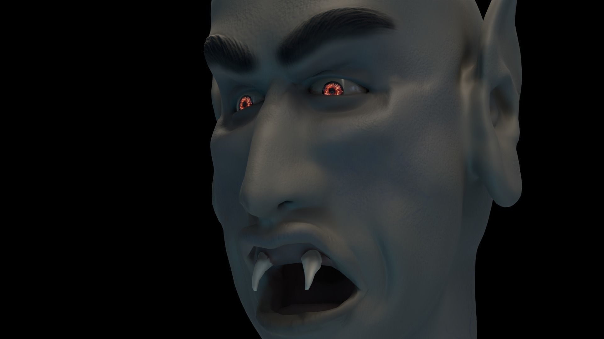 Posable Vampire Head Low-poly 3D model_3