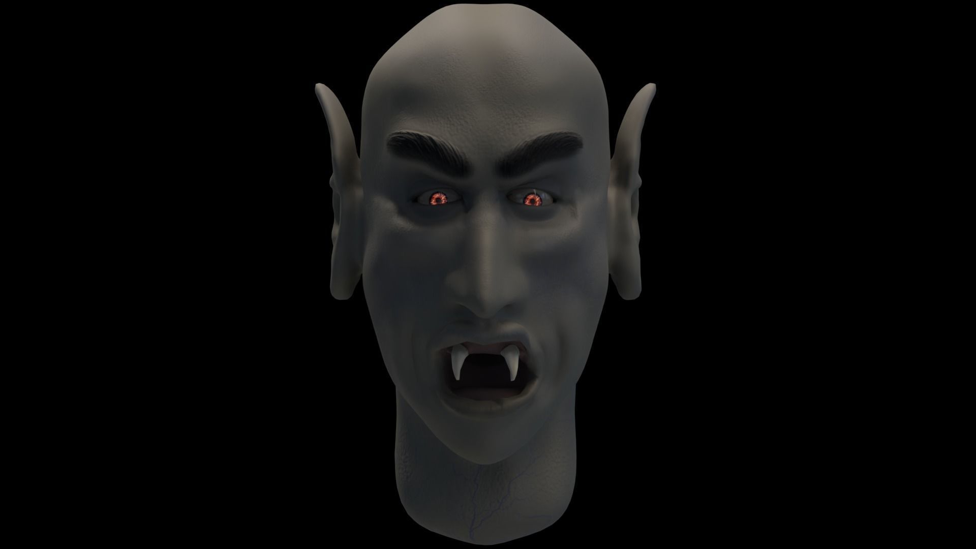 Posable Vampire Head Low-poly 3D model_8
