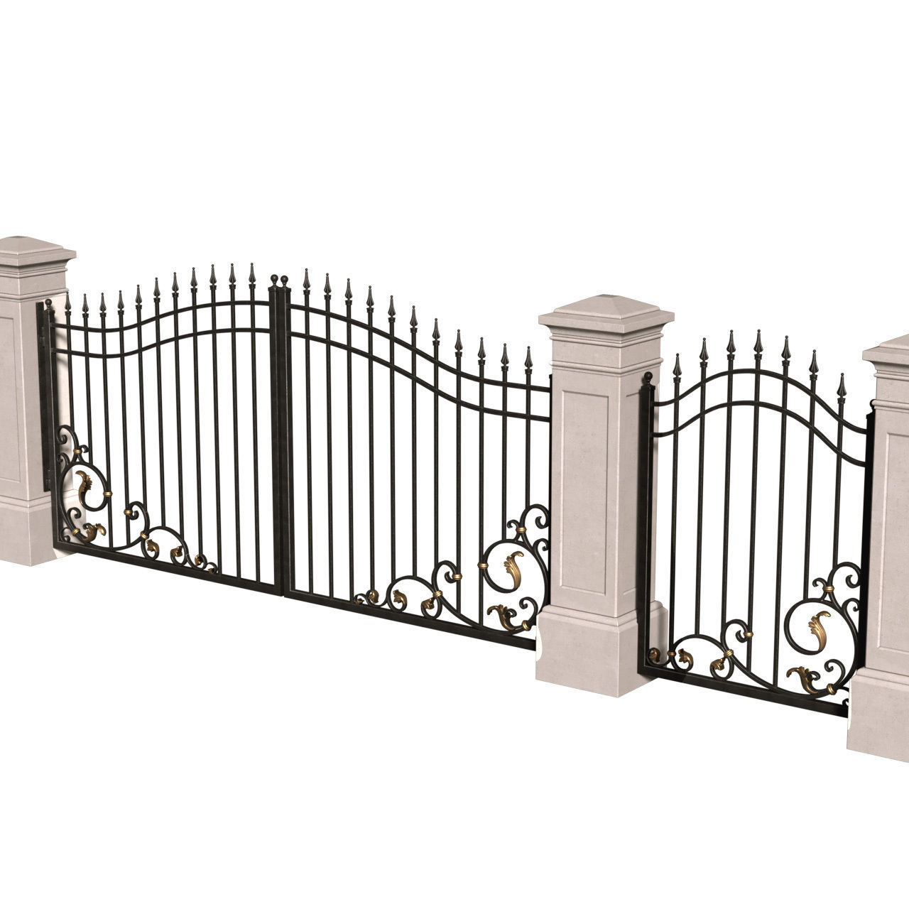 Gates in classic style Entrance Forged   3D model_2