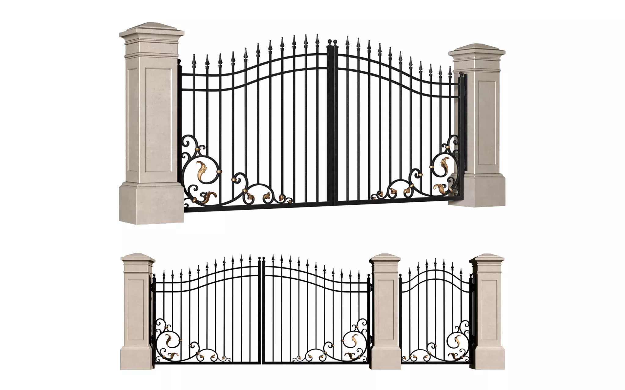 Gates in classic style Entrance Forged   3D model_0