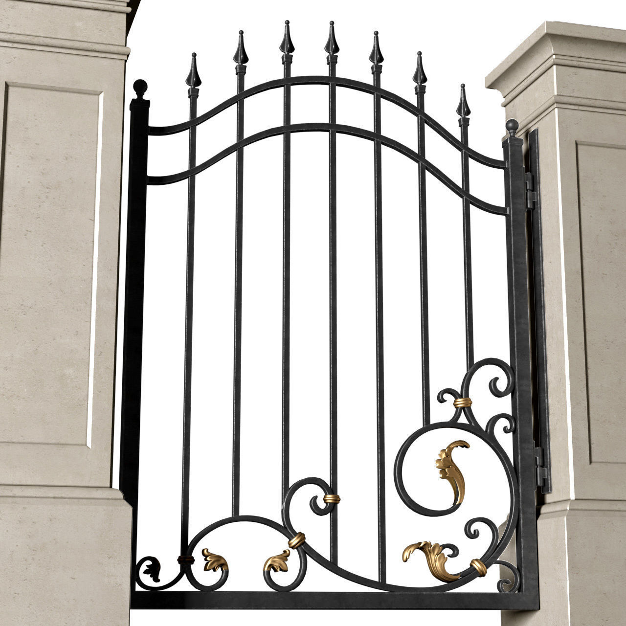 Gates in classic style Entrance Forged   3D model_1