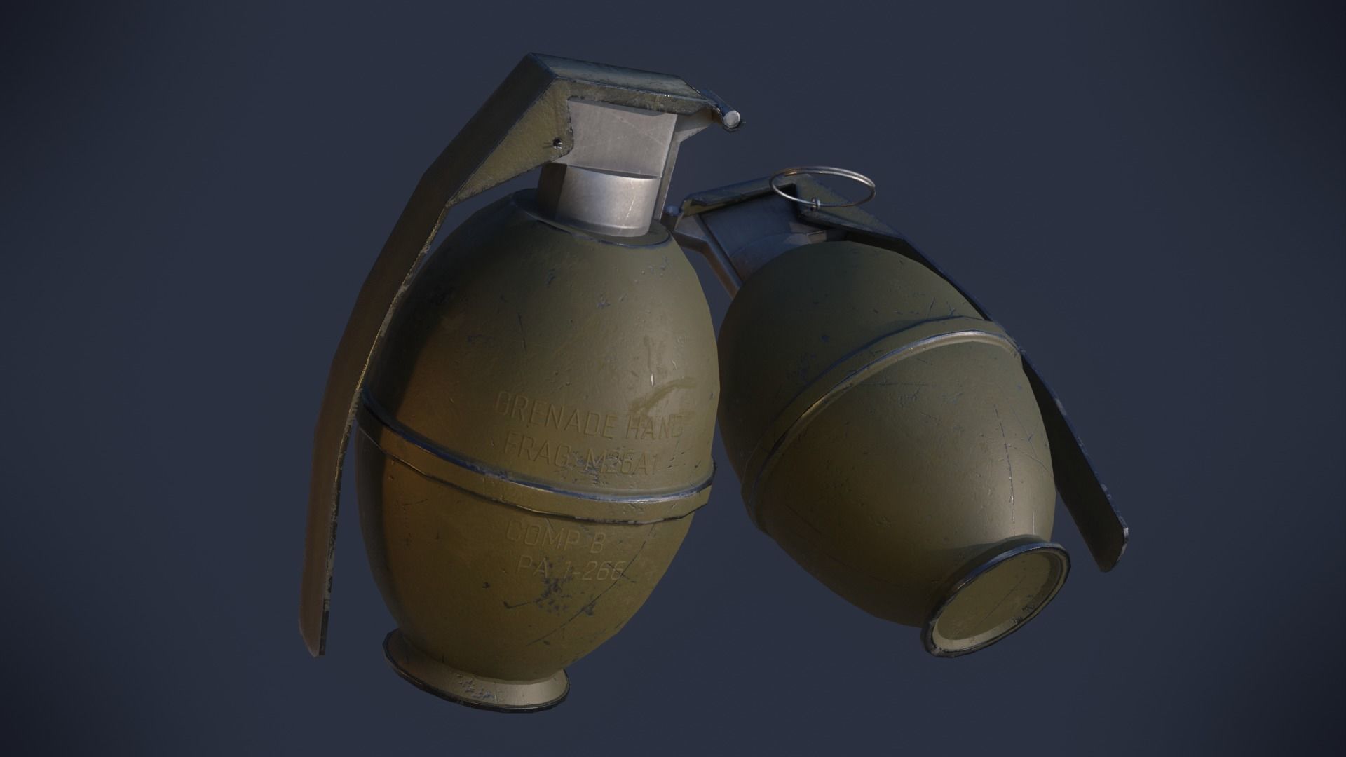 3D game-ready models of 5 Photorealistic Grenades Low-poly 3D model_11