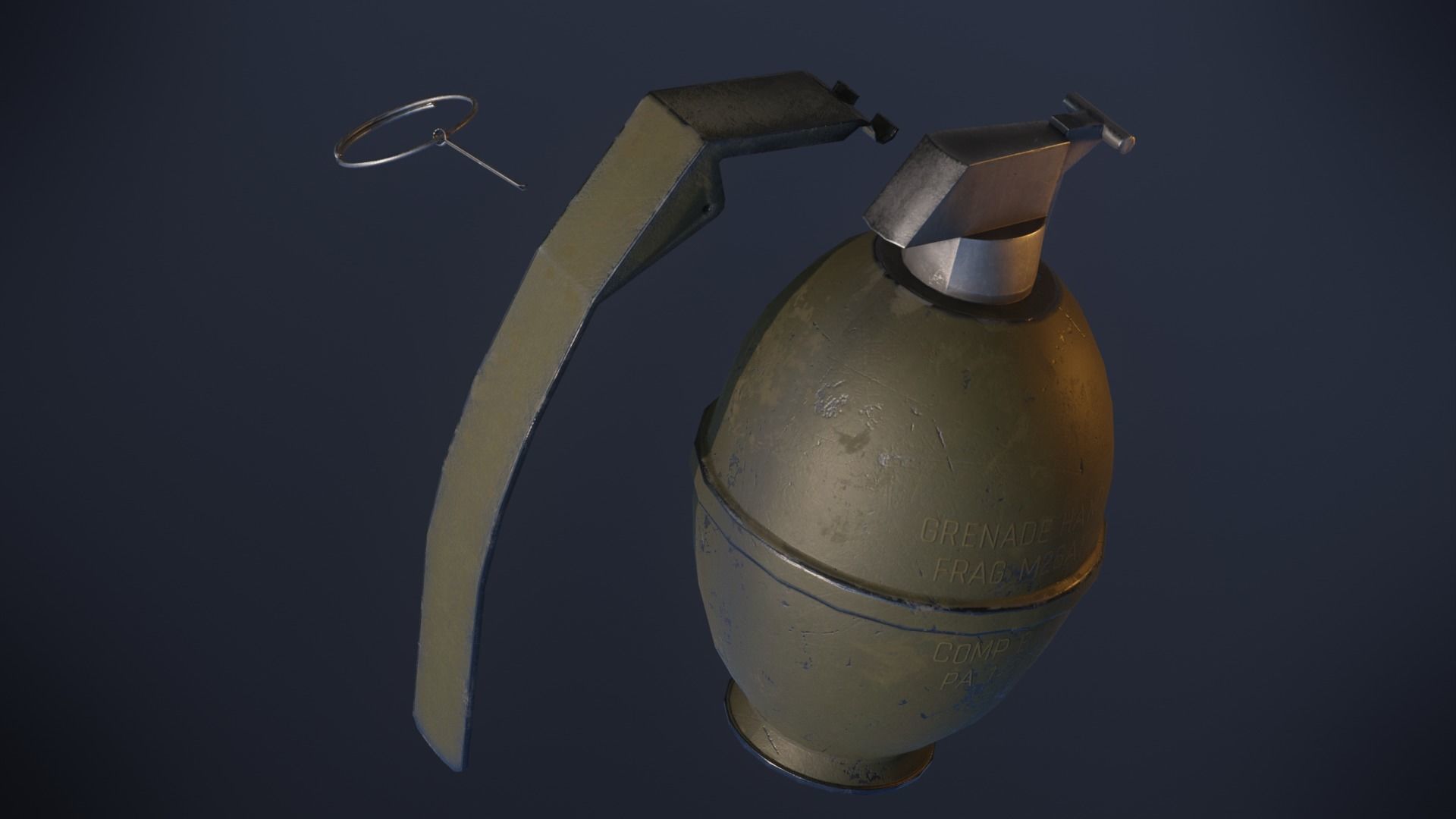 3D game-ready models of 5 Photorealistic Grenades Low-poly 3D model_12