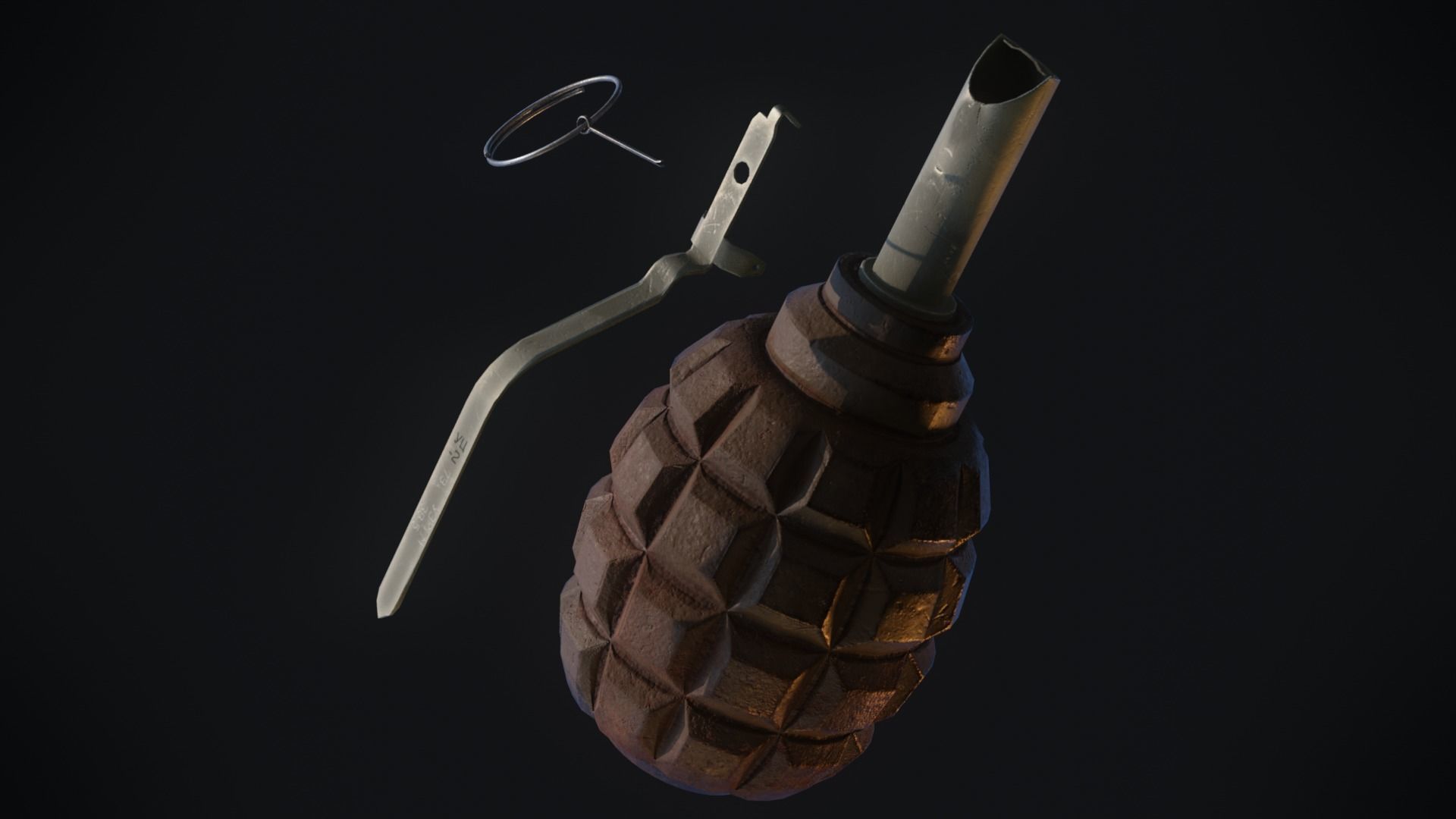 3D game-ready models of 5 Photorealistic Grenades Low-poly 3D model_3