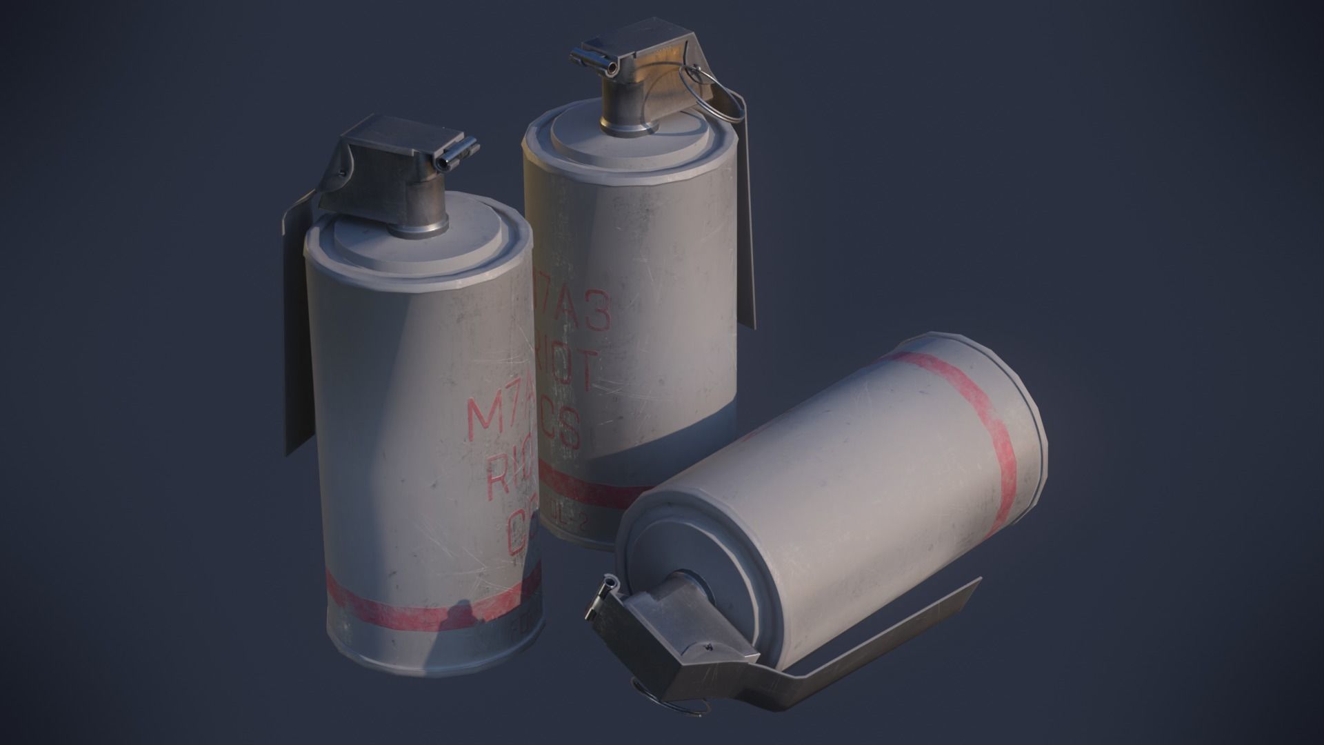 3D game-ready models of 5 Photorealistic Grenades Low-poly 3D model_4